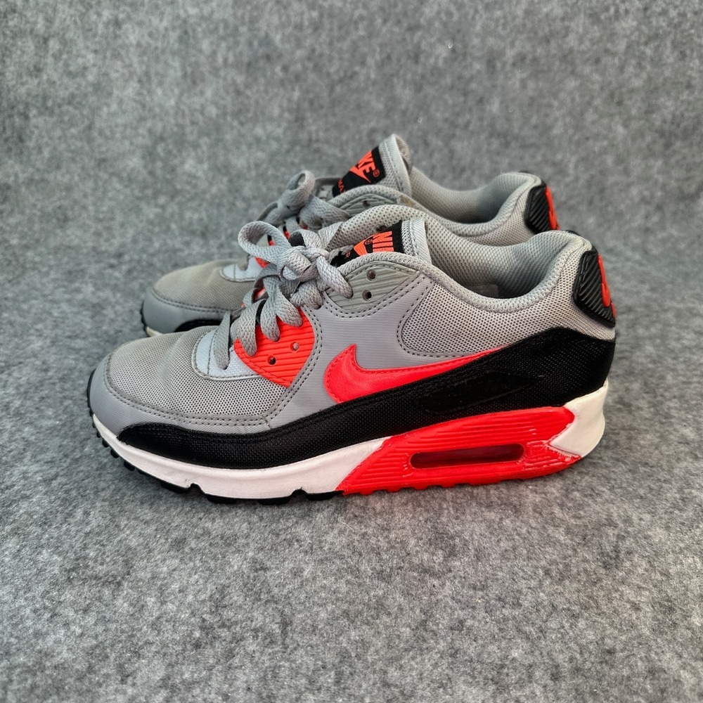 Nike Air Max 90 Wolf Grey Bright Crimson Black 616730-014 Womens Size 6.5 - Picture 5 of 11